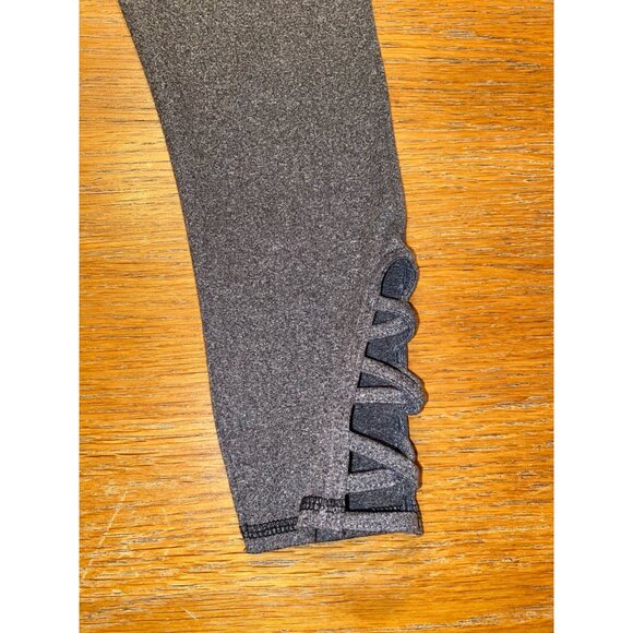 Justice Girls Heather Gray Capri Leggings With Lattice Hem Design - Size… - Picture 2 of 3